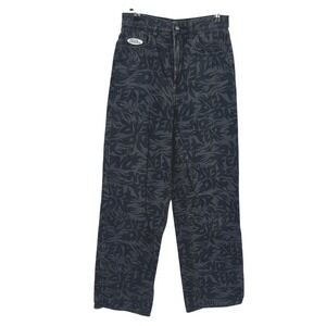 Y2K No Fear‎ Graphic Jeans Womens 4 Black Printed Straight Leg Grunge Skate Alt